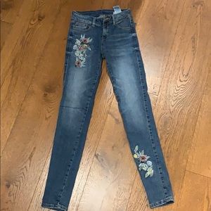 Floral jeans